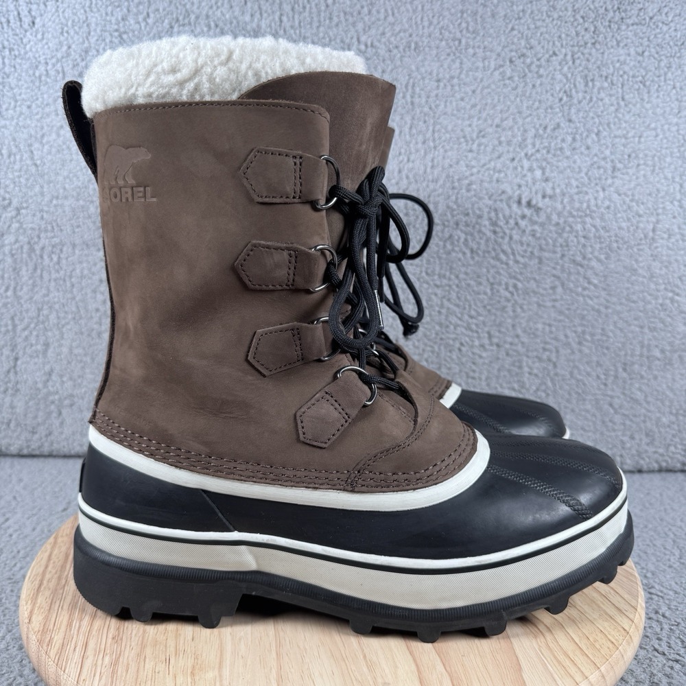 Sorel Caribou Mens Size 10 Brown Waterproof Snow Winter Lined Boots NM1000-238